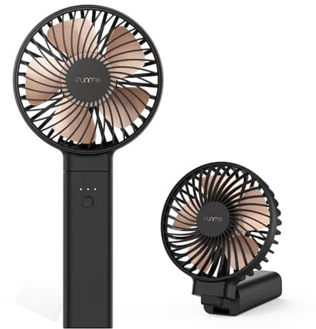 Funme 2025 Newly Handheld Fan, Portable Hand Fan Quiet Strong Wind [ 5000 Battery/4 Speed/Battery Indicator/Easy Clean] Foldable Powerful Cooling Personal Desk Fan Exquisite for Makeup Outdoor
