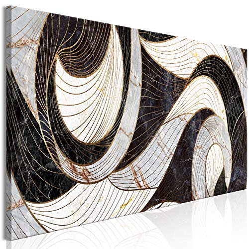 decomonkey Bilder Abstrakt 150x50 cm 1 Teilig Leinwandbilder Bild auf Leinwand Vlies Wandbild Kunstdruck Wanddeko Wand Wohnzimmer Wanddekoration Deko Modern schwarz