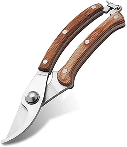 JSY Gartenschere mit Holzgriff, arbeitssparend, scharfe Gartenschere, Edelstahl Bonsai-Gartenschere für Gartenwerkzeuge Heckenschere
