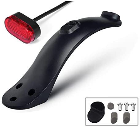 Yungeln Guardabarros Trasero para Scooter Acrilonitrilo butadieno estireno con Luces traseras Compatible con Scooter eléctrico Xiaomi 1S M365 Pro