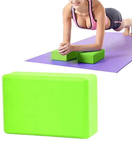 LEDDP Yoga Blöcke Yogablock Pilates Kopfblock Yoga Block Schaum Schaumblock mit hoher Dichte Yoga-Blöcke Pilates-Blöcke Yoga-Blöcke und Steine Green,1pc