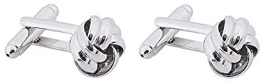 1 Paar Geflecht Twist Seil Knoten Französisch Manschettenknöpfe für Hemd Hochzeit Festival Geburtstag Geschenk Tanzparty(Silber)