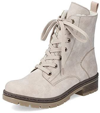 Rieker donna Stivaletti Y7446, signora Stivaletti allacciati,stivali corti,stivali con lacci,boots,chukka boots,beige (beige / 60),39 EU / 6 UK
