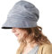 CHARM Damen Bio-Baumwolle Sommer Sonnenhut - Chemo Weite Krempe Visior Cap UV Schutz Dunkelblau