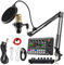 SINWE Podcast Microphone Bundle, BM-800 Condenser Mic with Live Sound Card Kit, Podcast Equipment Bundle with Voice Changer and Mixer Functions for PC Smartphone Studio Recording & Broadcasting