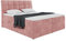 MEBLINI Boxspringbett mit Bettkasten - Gepolstert Doppelbett mit Matratze und Topper - Polsterbett mit Stauraum - Bett mit Kopfteil - Stauraumbett - Drago - 120x200 - H3/Rosa Samt