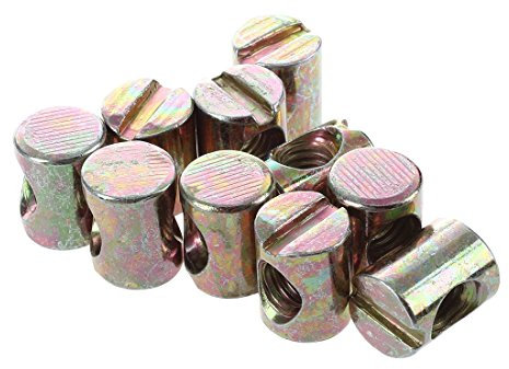 10pzs M6 Tuerca de muebles ranurada de pasador transversal tornillos de barril para cuna sillas