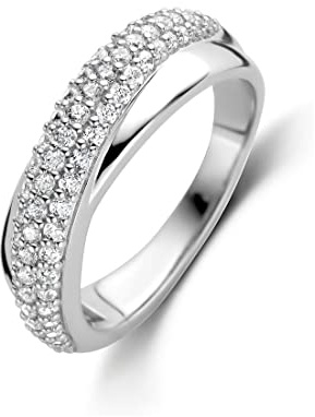 Ti Sento - Milano Damen-Damenring 925er Silber Zirkonia 58, Silber 32022778
