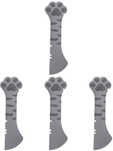 POPETPOP 4 Piezas Cuchara para Conservas De Mascotas Cuchara para Perros para Comida Humeda Espátula Licuadora Comida para Gatos Cuchara Pata Comida De Gato El Gato Gel De Sílice Cucharita