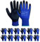 Ruvigrab Ecosandy/8/12, Guante De Trabajo Pack Pares Unisex Adulto, Azul/negro, Talla 8 - 12 Pares