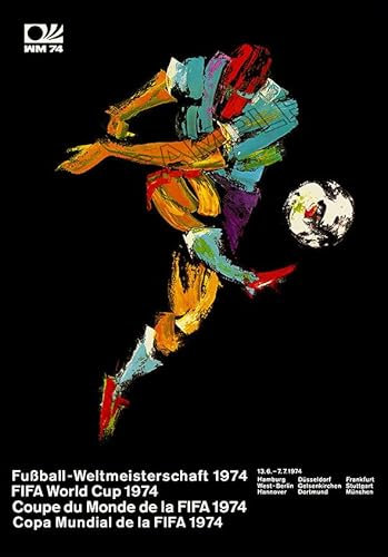 Football Poster FIFA World Cup Germany 1974 Championship Socker Vintage Wall Art Picture A4