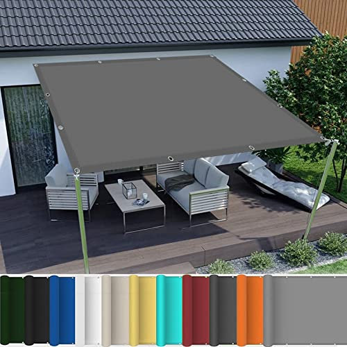 Sonnensegel 2.5 x 10 m Sonnenschutz Windschutz UV Schutz Balkon Sonnensegel mit Spannseilen für Pavillons, Hof-Hinterhof, Dunkelgrau