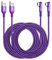 ROFICORD USB Type C Charger Cable 3A, 2-Pack 5ft+5ft Right Angle 90 Degree Fast Charging Braided Cord Compatible with Galaxy S10 S9 and Other Type C Device, Purple