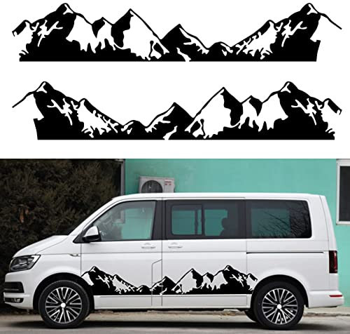 2 STÜCKE Berg Grafik Aufkleber Dekorative RV Camper Offroad Auto Aufkleber, Für V=W Crafter T5 T6, Für Mercedes Sprinter