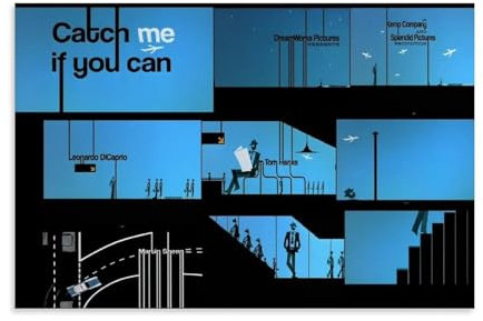 Film Comic Catch Me If You Can Poster Dekorative Malerei Leinwand Wandkunst Wohnzimmer Poster Schlafzimmer Malerei 08x12inch(20x30cm)