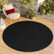TAPISO Mono Rund Teppich Kurzflor Indoor Outdoor UV-beständig Schwarz Einfarbig Wohnzimmer Schlafzimmer Kinderzimmer Modern Design ÖKO-TEX 100 x 100 cm