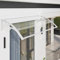 kefu01 Auvent de Porte et Fenêtres Incurvée,Auvent Marquise en Polycarbonate Transparent,Auvent de Patio Domestique en Alliage d'Aluminium,avec Support Blanc,pour Cour,Villa,Garage (80x120cm/31 x47)