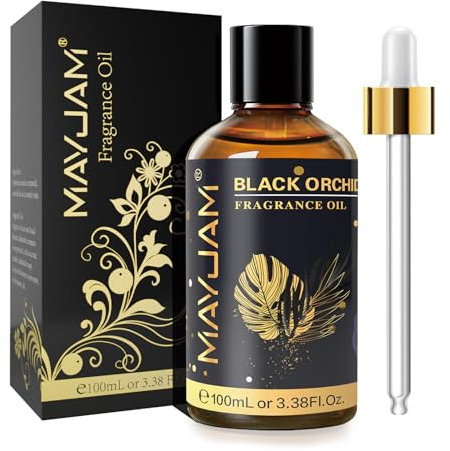 MAYJAM Olio Di Fragranze Di Orchidea Nera 100ml, Premium Orchidea Nera Di Fragranze Aromaterapia Per Olio Essenziali di Diffusori, Umidificatori, DIY, Casa