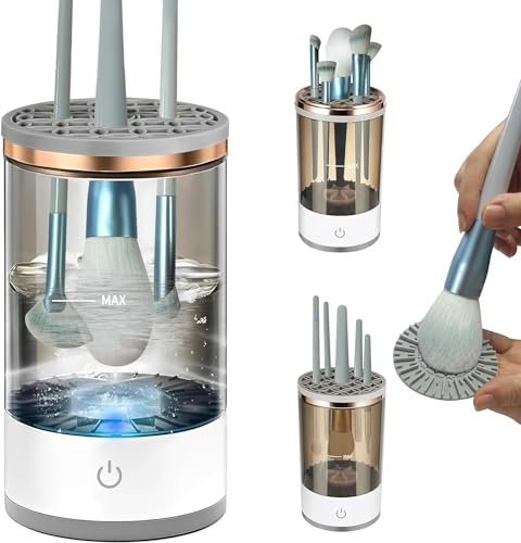 Make-up-Pinselreiniger Elektrisch,Make Up Pinsel Reiniger,Automatic Electric Makeup Brush Cleaner,Make Up Pinselreiniger Trockner,Elektrischer Pinsel Reinigungsgerät für Die Meisten Pinse (style 1)