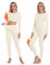 INNERSY Thermounterwäsche Damen Weiß Skiunterwäsche Set Winter Thermo Unterwäsche Dame Warm (L, Cremeweiß)