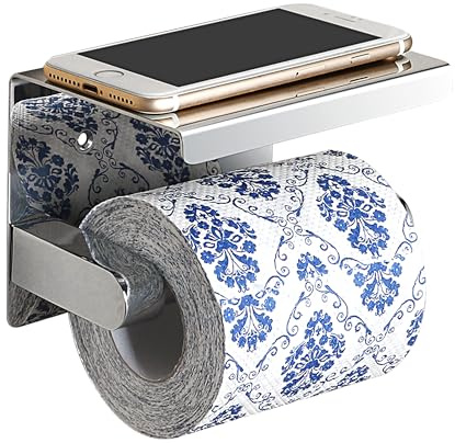 Mooche Klopapierhalter, 304 Edelstahl Toilettenpapier Halterung mit 14cm Ablage für Küche und Badzimmer