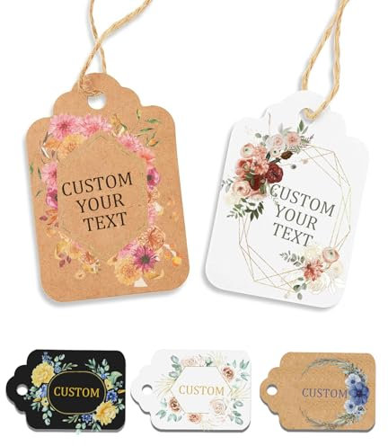 Individuelle Geschenkanhänger, personalisierte Hängeetiketten mit Ihrem Business-Logo, kleine Karte, Party-Dekoration, Papier-Geschenkanhänger für Geburtstag, Hochzeit, Weihnachten