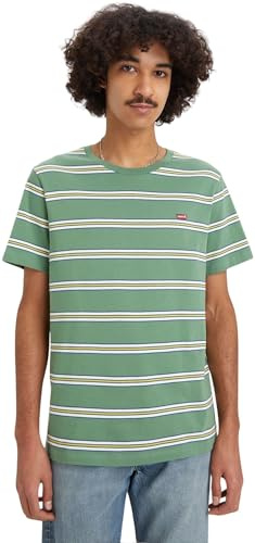 Levi's Men's T-Shirt Original in Cotton, Crew Neck, Multicolor (Varsity Stripe Myrtl), XS