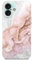 ONEFLOW Bliss Cover für iPhone 16 Hülle in Marmor Optik, Designer Case Handy Schutzhülle mit Kameraschutz, Muster Hardcase Glitzer Handyhülle marmoriert, Rosa Grau