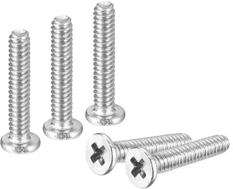 sourcing map M1.6-0.35 x 8mm 20Pcs Flat Round Head Screws 304 Stainless Steel Phillips Drive Machine Screws Hardware Fastener for Furniture Connection