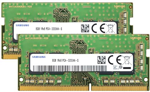 Samsung RAM 16GB (2x8GB) DDR4 3200MHz PC4-25600 (PC4-3200AA) CL22 SODIMM 1Rx8 Single Rank 1.2V 260-Pin Laptop, Notebook RAM Memory - OEM BULK
