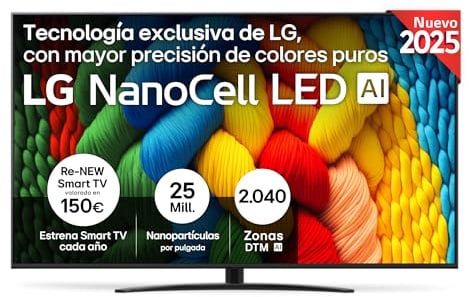LG 75NANO81A6A 75 Zoll 4K Ultra HD HDR D-LED NanoCell Smart TV