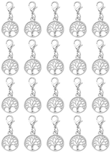 ARYIMYDP Set di 20 portachiavi Tree of Life, ciondoli portafortuna adatti per Natale, matrimoni, battesimi, comunioni, bomboniere, regali di laurea e regali di compleanno