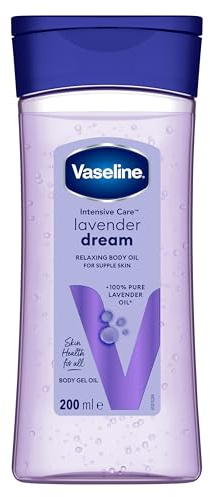 Vaseline Intensive Care Lavender Dream für geschmeidige Haut – Entspannendes Körpergel-Öl mit 100% reinem Lavendelöl, 200 ml (1 x 200ml)