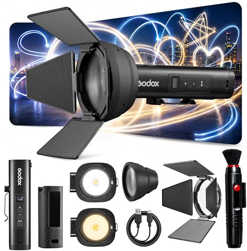 Godox FL15Bi Handheld Bi-Color LED-Videoleuchte, 2800K-6500K, 25600 Lux @0.5m, CRI 97 TLCI 98, 4750mAh USB-C wiederaufladbar, 11 FX, App-Steuerung, IP54, für Video Portrait Content Creation