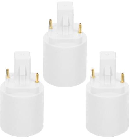 3 Pezzi Adattatore Lampada G24d a E27, a Due Pin Bianco | Ufficio e Casa, Installazione Pratica, Conversione tra Diverse Lampadine, Materiali Placcatura Rame-nichel