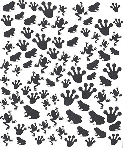Frog Collection (Frog Press On Nail Stickers # black)