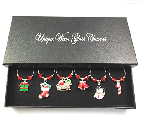 Weinglas-Anhänger mit Geschenkbox, 6 Stück