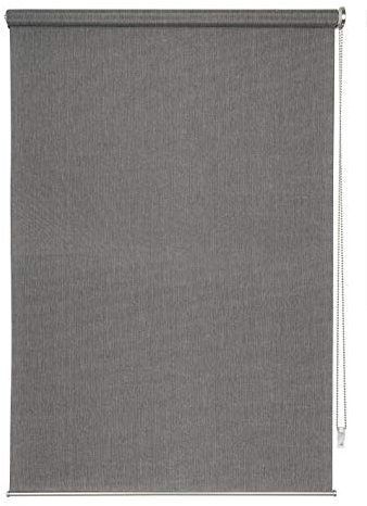 ondeco Rollo für Wand-Deckenmontage, Design Cool Sichtschutz, Seitenzugrollo Sonnenschutz Fenster innen lichtdurchlässig und Blickdicht Grau 160x160 cm