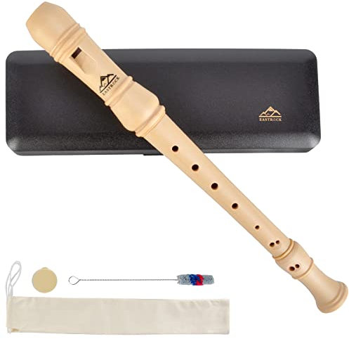 Eastrock Flauta Soprano de Madera de Arce Barroco, Instrumento de 3 piezas con Estuche Duro, Grasa Para Juntas y Kit de Limpieza(Estilo alemán)