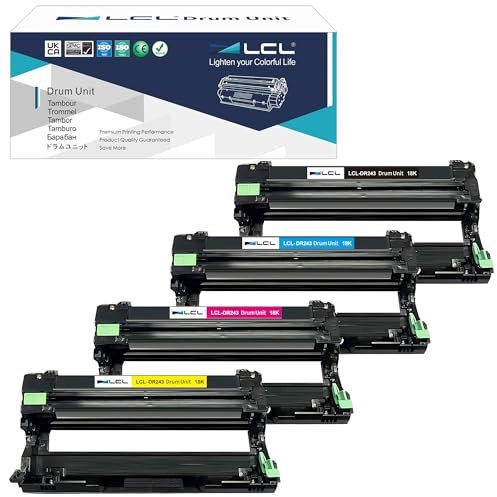 LCL Kompatibel zu DR-243 DR243 DR243CL DR-243CL Drum (4-Pack,Schwarz Cyan Magenta Gelb) Drum Ersatz für Brother HL-L3210CW HL-L3230CDW HL-L3270CDW MFC-L3710CDW MFC-L3750CDW MFC-L3770CDW MFC-L3730CDW
