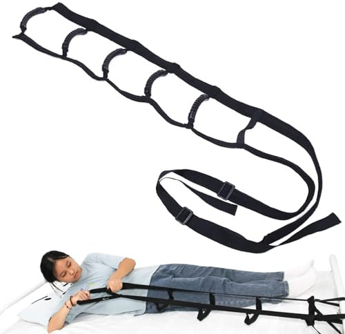 KkaFFe Bed Ladder Assist, Pull Up & Sit Up Assist Device with 6 Handle Grips,Adjustable Rope Bed Ladder strap,Bed Rope Ladder Helper for Elderly Adults,Seniors,Pregnant, Handicap, Injury