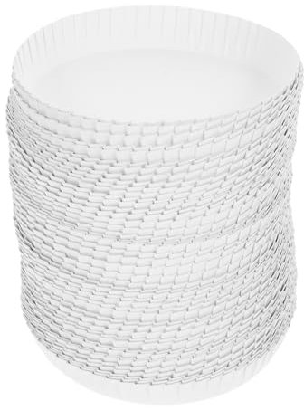 Luxshiny Paper Cup Cover, Coffee Cup Paper Cover Drinking Glass Cover for Parties Paper Hot Cup Lids White Paper Cup Lids for Serving 100Pcs 75mm