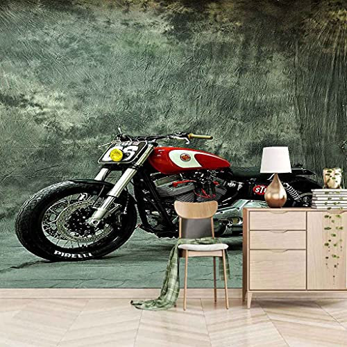 QMWZZV Canevas Papier Peint 3D Moto Rouge Le Papier Peint DIY Autocollant Peintures Murales 150x105 cm Poster Mural Personnalisé Pour Salon Chambre Restaurant Décoration Murale