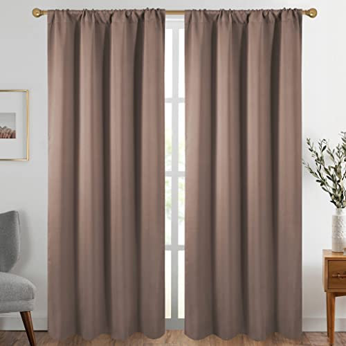 Diraysid Cappuccino Verdunkelungsvorhänge für Schlafzimmer und Wohnzimmer, wärmeisoliert, Raumverdunkelungsvorhänge, 132,1 x 213,4 cm, 2 Paneele