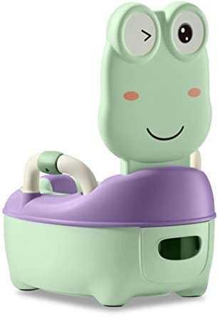 XMTECH Kindertoilette, Kinder Töpfchen, Baby Toilette Toilettentrainer, Kindertöpfchen, Toilettensitz Kinder Topfstuhl mit Griffe, Toilettentraining für Kleinkinde von 1 Jahre bis 5 Jahre (Grün-Typ A)