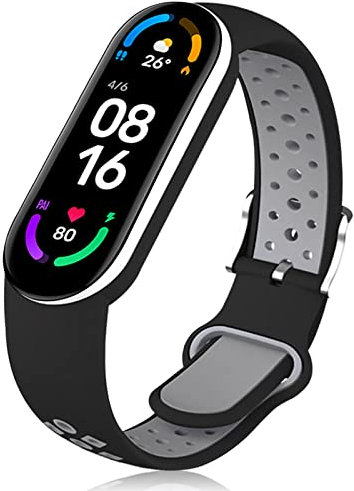 Th-some Cinturini di Ricambio per Xiaomi Mi Band 6/7, Braccialetto di Ricambio per Xiaomi Mi Band 5, Cinturino sportivo in silicone Compatibile con Xiaomi Mi Band 7/6/5