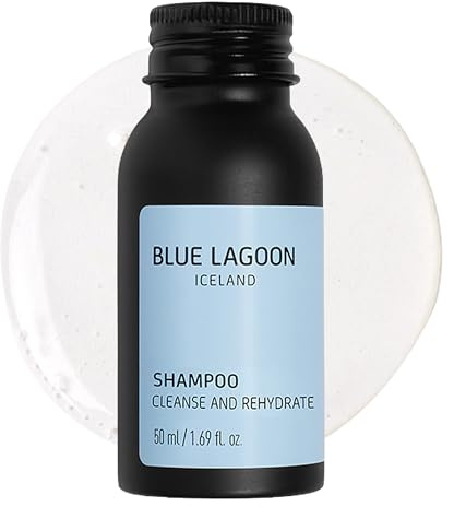Blue Lagoon Skincare Shampoo - Mineral Rich Hydrating Shampoo - Cleanses & Rehydrates Hair - Long Lasting Hydration - Natural Shine - Removes Sebum - 50ML