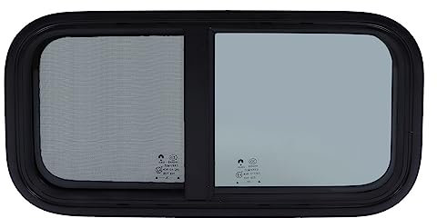 Ventana de RV, 600x300mm Ventana de Camper Ventana de RV con Pantalla, Vertical U Horizontal Deslizante, Vidrio Templado Tintado, RV Ventana de Reemplazo para los Campistas, Remolques
