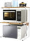 RVEE 3-Tier Kitchen Countertop Microwave Oven Unit Shelving Stand Rack for Household Storage Organizer, Home Office Desktop Shelf Printer Rack Metal Frame Wood Tabletop (3-Tier Light Walnut)