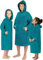 normani Kinder langarm Badeponcho - Frottee Kapuzenhandtuch für Jungen und Mädchen Farbe Blau Größe 6-9 Jahre